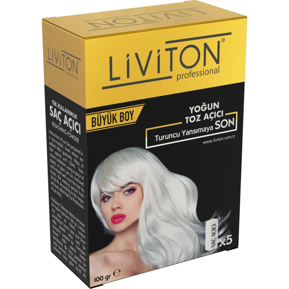 Liviton Professional Tek Kullanımlık Yoğun Toz Açıcı Set (100GR Toz Açıcı + 150ML Oksidan)