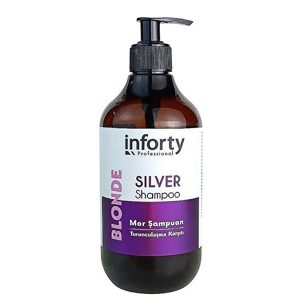 İnforty Silver Şampuan 500ml – Sarı ve Gri Saçlar İçin Mor Şampuan
