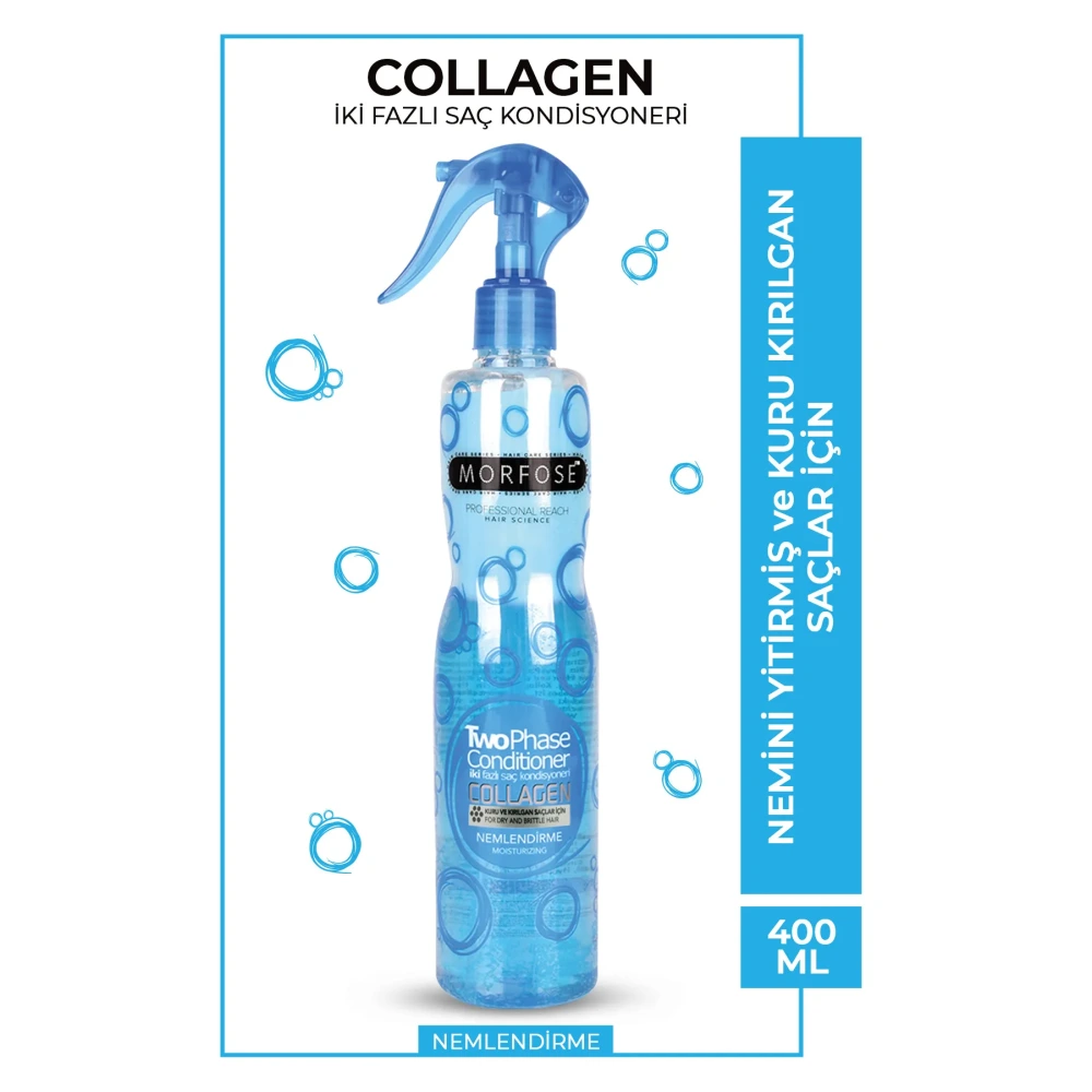 Morfose Kolajen İçerikli İki Fazlı Fön Suyu 400 ml – Kuru ve Kırılgan Saçlar İçin