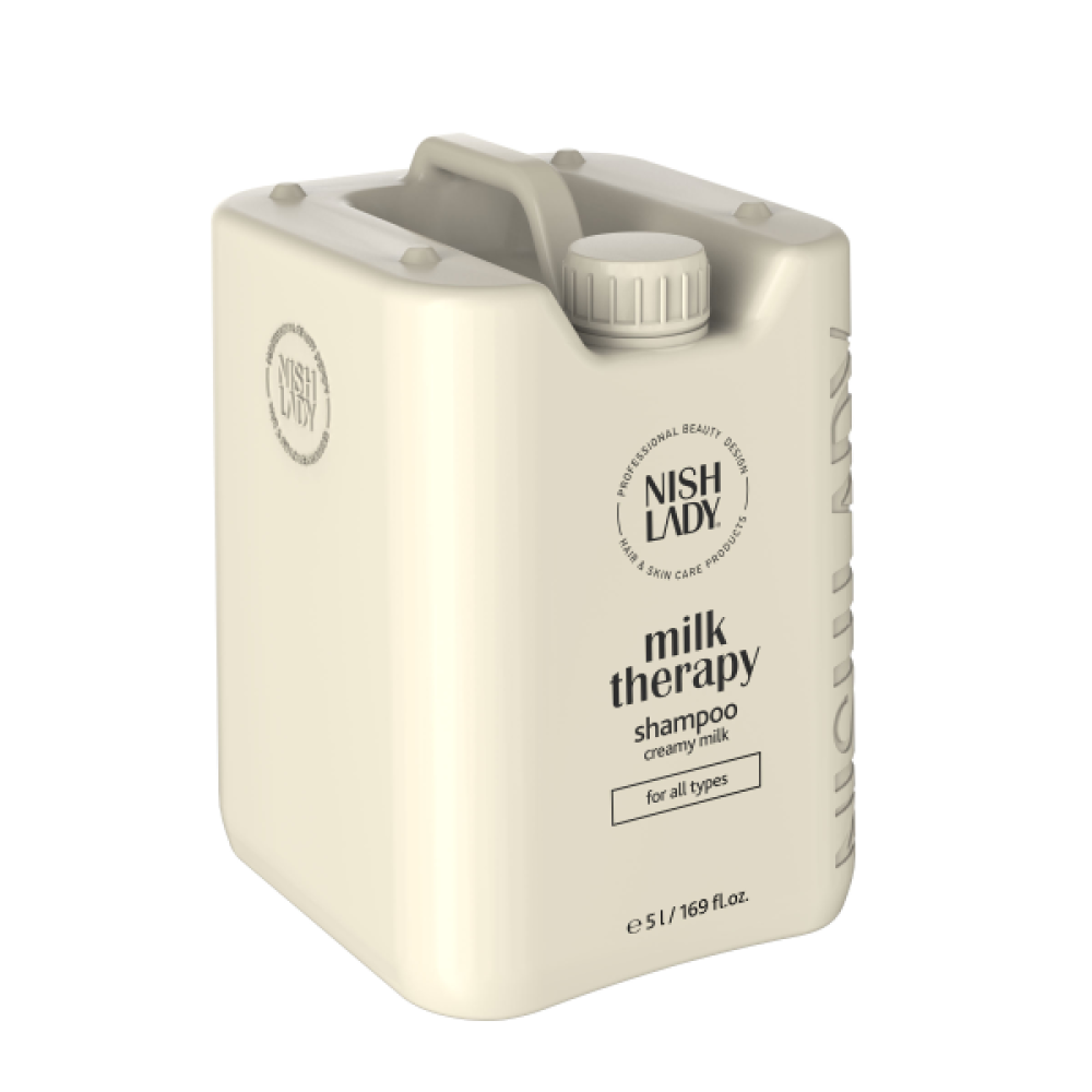 Nish Lady Milk Therapy Salon Boy Şampuan 5000 ml – Kuru ve Yıpranmış Saçlar İçin Onarıcı Bakım Şampuanı