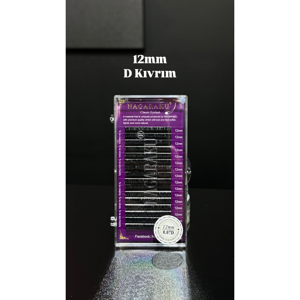 Nagaraku İpek Kirpik – 12mm – 0.07D Kıvrım