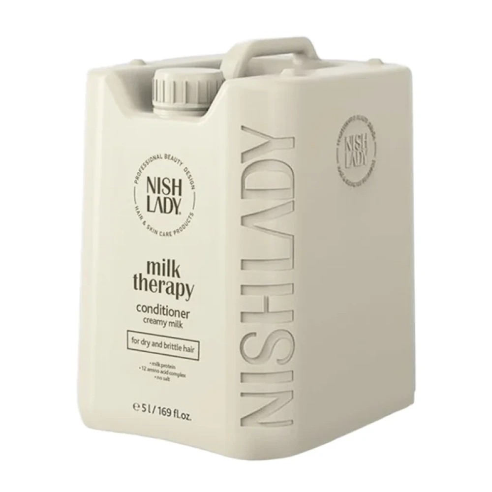 Nish Lady Milk Therapy Salon Boy Saç Kremi 5000 ml – Kuru ve Yıpranmış Saçlar İçin Onarıcı Bakım Kremi